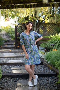 Raquel Drawstring Dress - Sky Blue