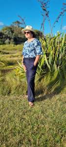 Pants: Perfect Linen Pants - Navy - Linen, Viscose, Spandex