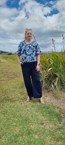 Pants: Perfect Linen Pant - Navy - Linen Cotton Blend