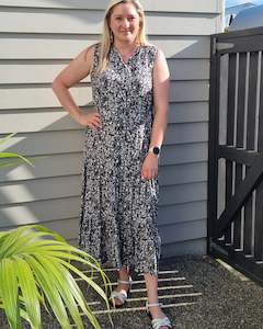 Dresses: Nicole Dress - Black & White Viscose