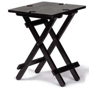 Outdoors: Grande Black Tavolo Table with 4 Wine Inserts