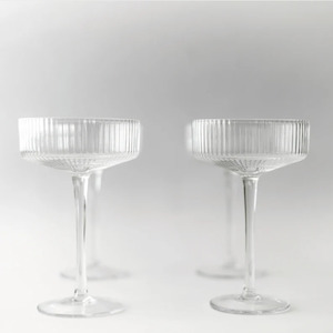 Glassware: Ribbed Champagne Coupes