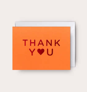 Lagom Design: Orange Heart Thank You Mini Card