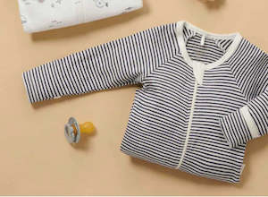 Pure Baby: Purebaby Navy & White Stripe Growsuit