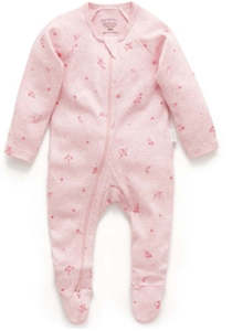 Pure Baby: Purebaby - Pale Pink Blossom Growsuit