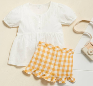 Pure Baby: Mustard Ruffle Shorts 5