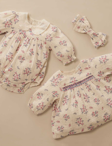 Pure Baby: Winter Posie Smocked Dress