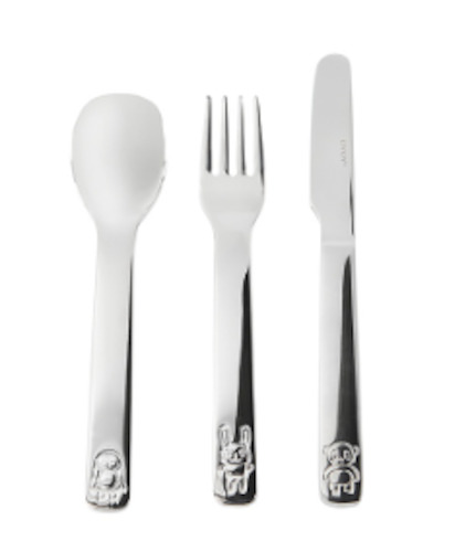 Dining: We Love Animals Silver Cutlery Set - Spoon, Fork, Knife