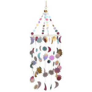 Decor: Meri Meri - Metallic Moon And Stars Chandelier