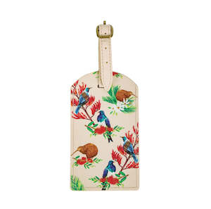 P: Luggage Tag Flowers & Birds - Beige