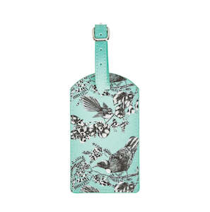 Luggage Tag Birds - Pastel Blue