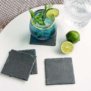 T: Natural Slate Square Coasters - Set of 2