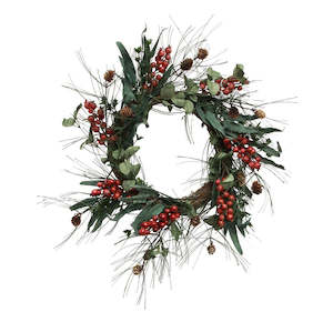 Christmas Decor: Foraged Red Berry Small Christmas Wreath