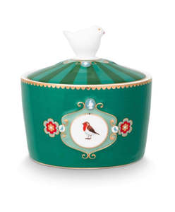 Pip Studio Love Birds Medallion Sugar Bowl Emerald Green