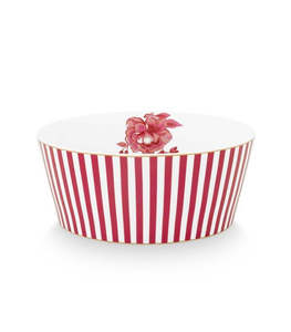 Homewares: Pip Studio Royal Stripes Bowl Dark Pink