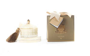 Cote Noire Cream & Gold Art Deco Candle w/ Tassel