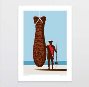 Chocolate Fish & Fisherman Card
