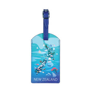 P: Luggage Tag - NZ Map & Icons