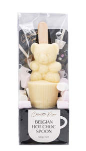 Charlotte Piper White Hot Chocolate Spoon - Teddy Bear