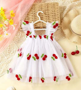 Love & Sunshine Tutu Dress - White Cherries