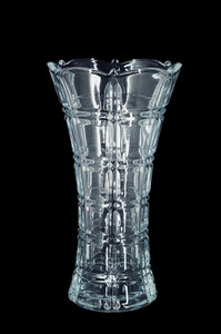 Deluxe Clear Cut Glass Flare Vase