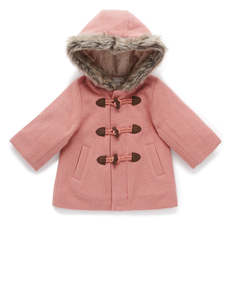 Purebaby - Duffle Coat with Fur