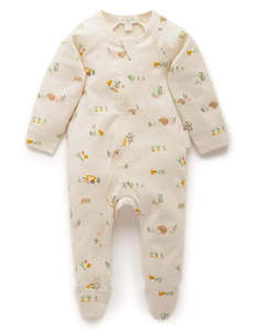 Baby And Child: Purebaby Zip Growsuit - Veggie Patch