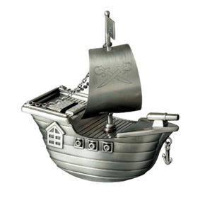 Baby And Child: Pewter Pirate Ship Money Box