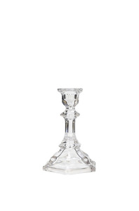 Clear Cut Glass Taper Candlestick