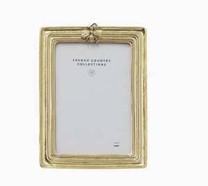Homewares: Ribbed Gold Bee Photo Frame 4x6