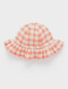 Purebaby - Papaya Gingham Sunhat
