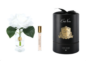Cote Noire Single Rose with Charente Rose - Ivory White