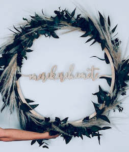 Wreath: Christmas Wreath - 'Meri Kirihimete' ('Merry Christmas' in Te Reo Maori)