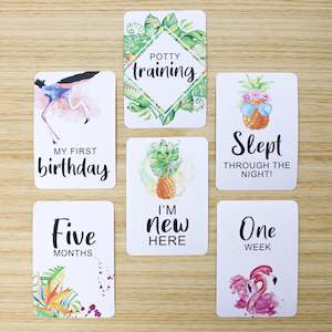 Milestone: Pineapple & Flamingos Baby Milestone Cards