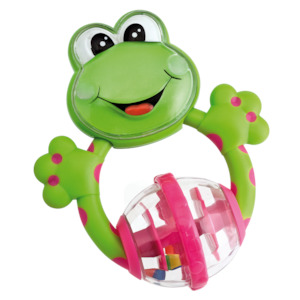Teething Tooth Care: Frog Fun Plastic Teething Rattle