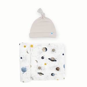 Baby Wearing: Little Unicorn Stretch Knit Hat & Swaddle Set