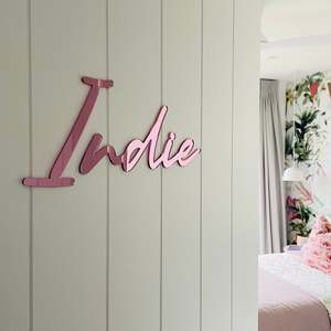Pink Mirror Wall Name - other fonts available