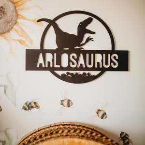 Personalised Decor: Personalised Dinosaur Wall Plaque