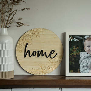 Layered Floral Home Plaque