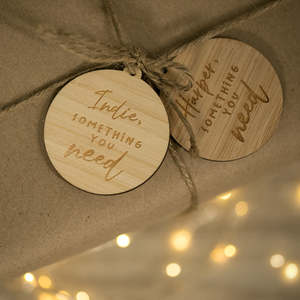 Wear Want Need Read Gift Tags: Personalised Script - Want, Need, Wear, Read Tags