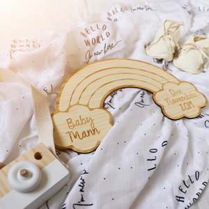 Pregnancy Milestone Sets: Personalised Rainbow Announcement Plaque