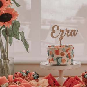 Cake Topper Collection: Bamboo Personalised Cake Topper (other colours available)