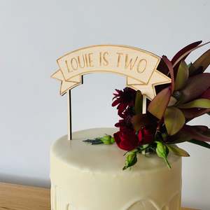 Cake Topper Collection: Banner Personalised Cake Topper (other colours available)