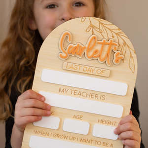 School Days Collection: Personalised Large First Day/Last Day of School Whiteboard - Changeable Name