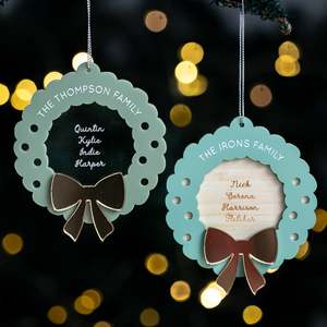Personalised Baubles: Family Wreath Christmas Bauble