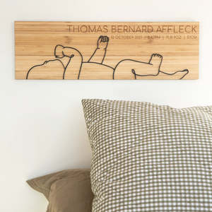 Keepsakes: Personalised Newborn Line Art Birth Ruler