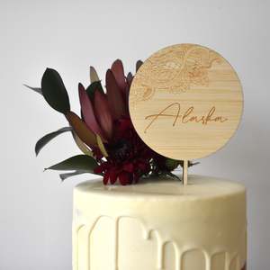 Cake Toppers: Boho Personalised Cake Topper (other colours available)