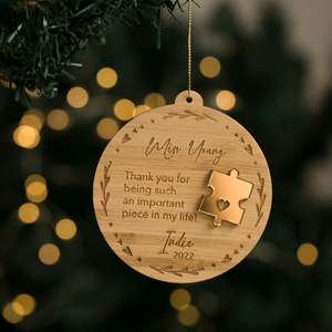 Gift Collection: Puzzle Piece Teacher Christmas Bauble