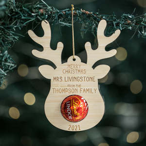 Teachers Reindeer Treat Christmas Ornament