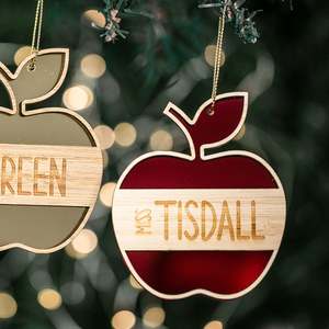 Apple for the Teacher Christmas Bauble